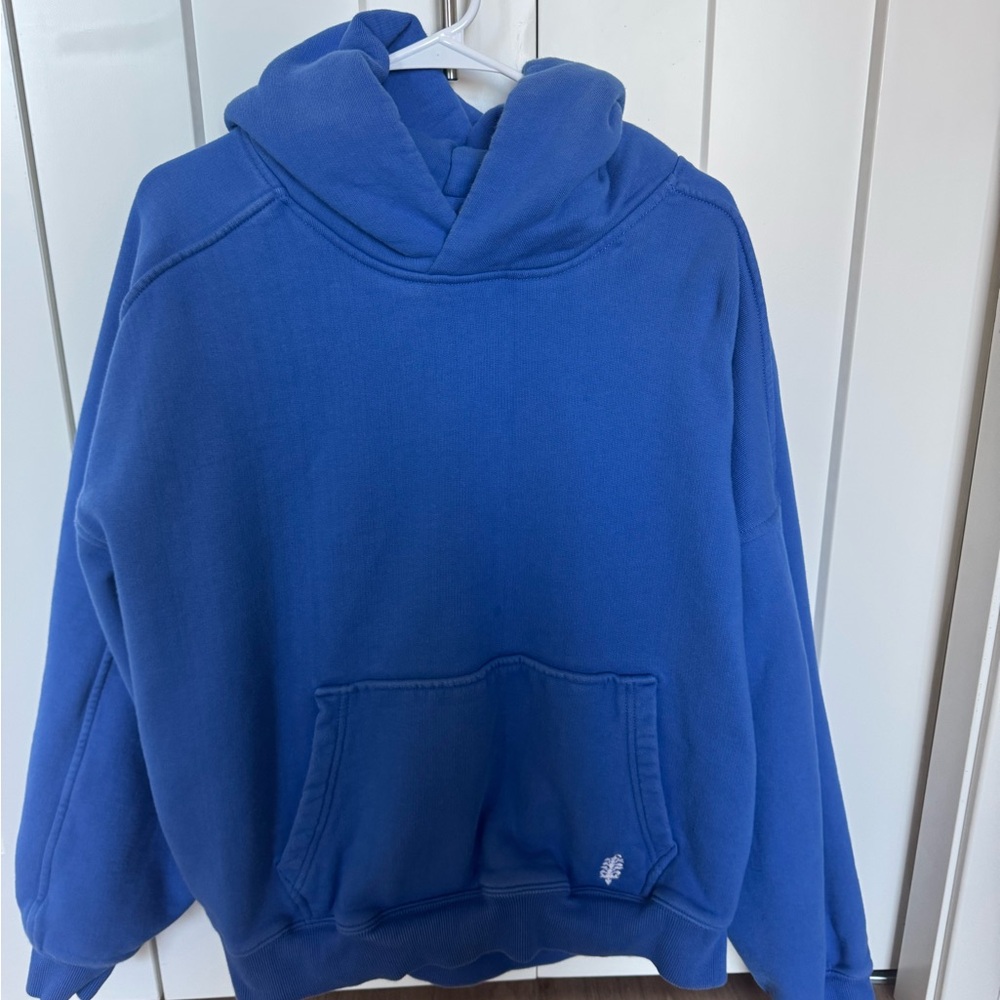 free people movement A cut Above Blue Hoodie with Front Pocket 100% cotton